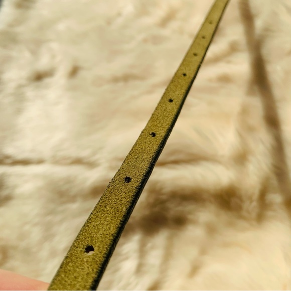 Free People Inversed Genuine Leather Skinny-Skinny Long Green Suede Belts - Picture 10 of 15